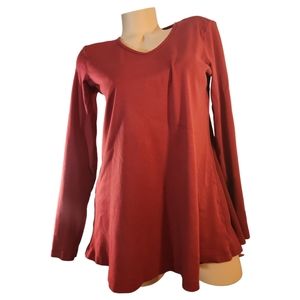 THE OPHILUS S BRICK LONGSLEEVE WAFFER KNIT  OVERSIZED LONGSLEEVE TUNIC